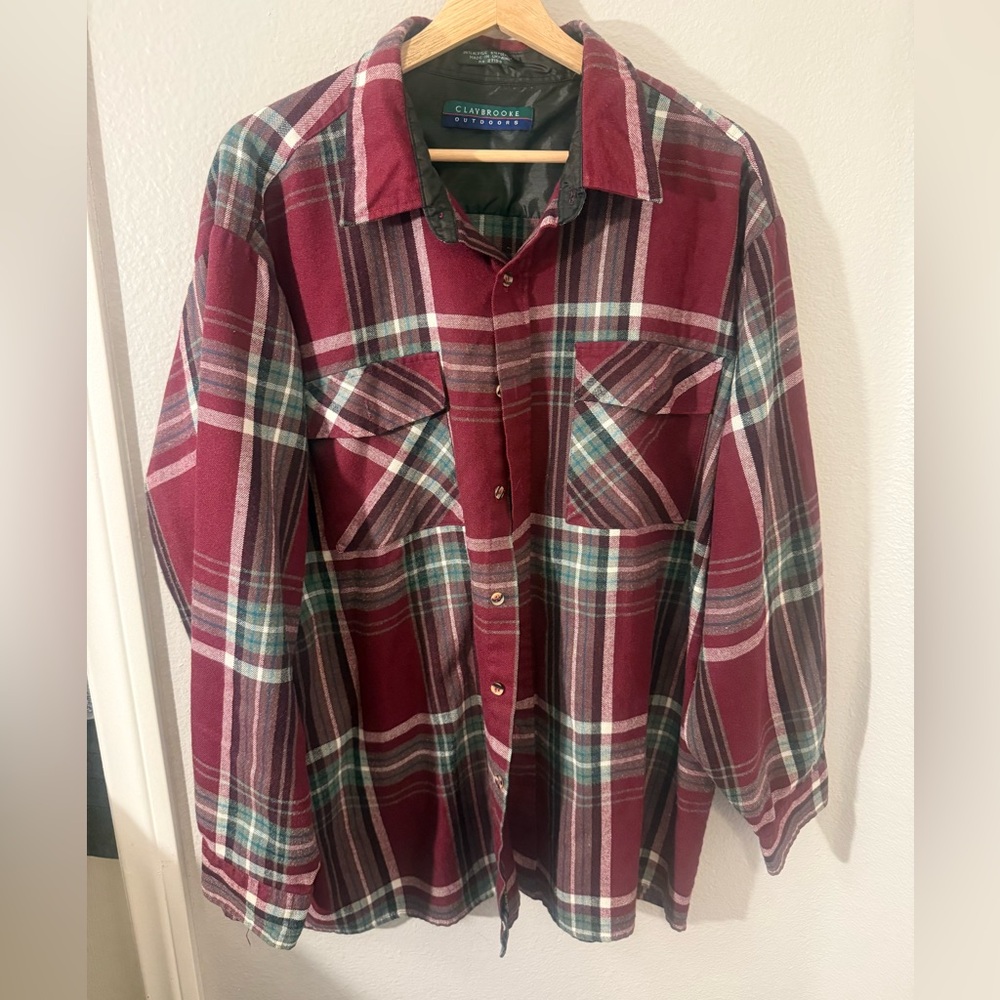Claybrooke Outdoors Vintage Men's Red Plaid Shirt